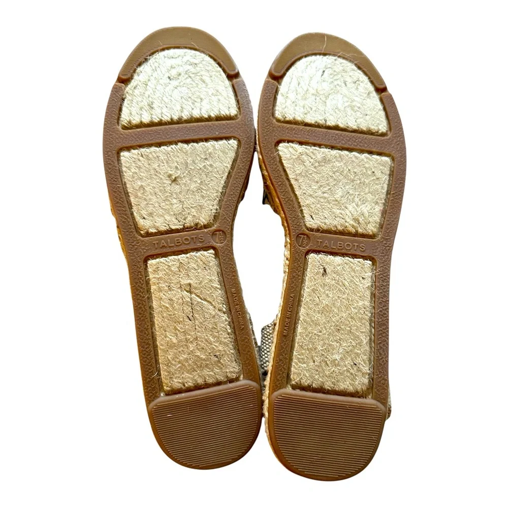 Talbots Canvas Espadrille Giraffe Jungle Botanical Greens/Blues/White Size 7.5